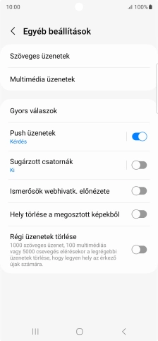 Válaszd a Szöveges üzenetek lehetőséget.
