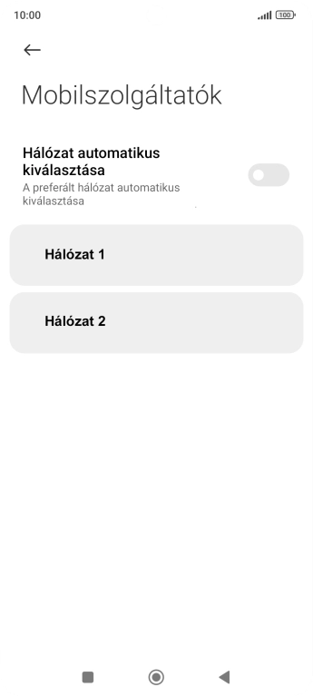 Válaszd ki a kívánt hálózatot.