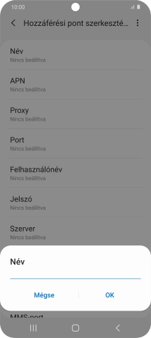 Írd be azt, hogy One MMS, és válaszd az OK lehetőséget.