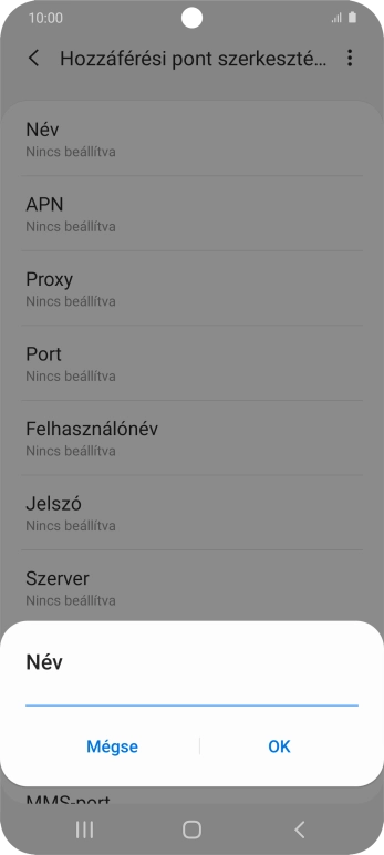 Írd be azt, hogy One MMS, és válaszd az OK lehetőséget.