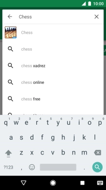 Introduza o nome ou categoria da app pretendida e prima o ícone para pesquisar.