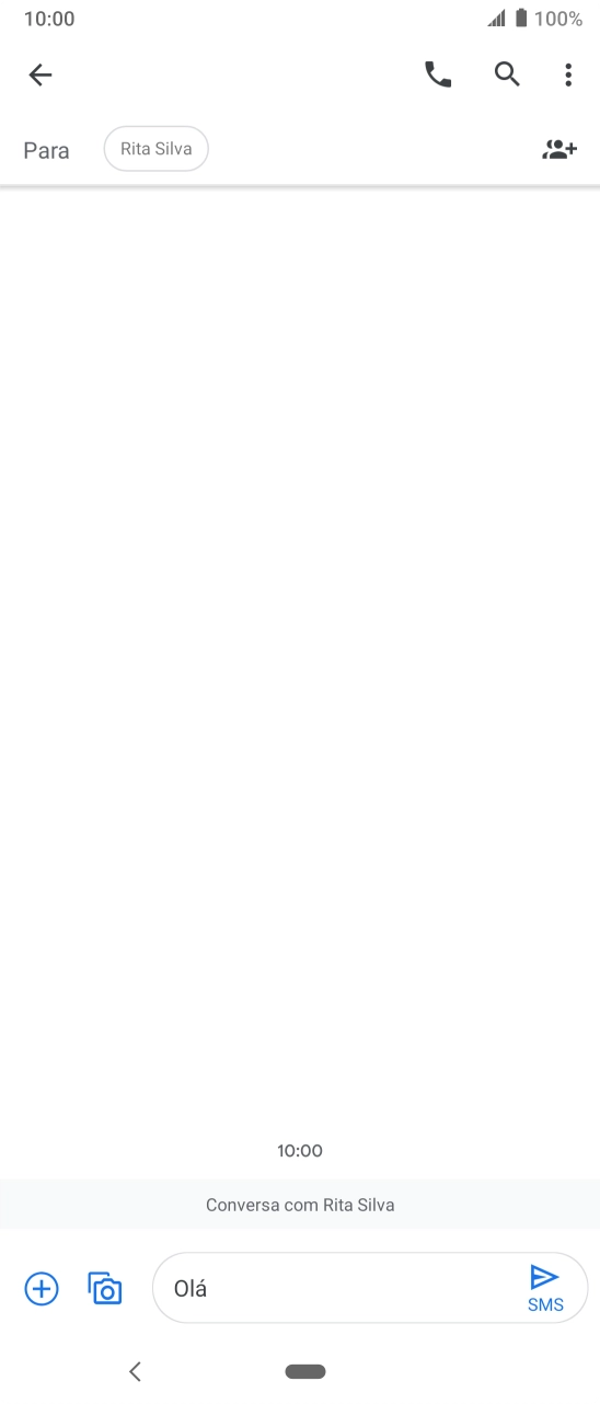 Prima o ícone para enviar quando terminar de escrever a sua mensagem curta.