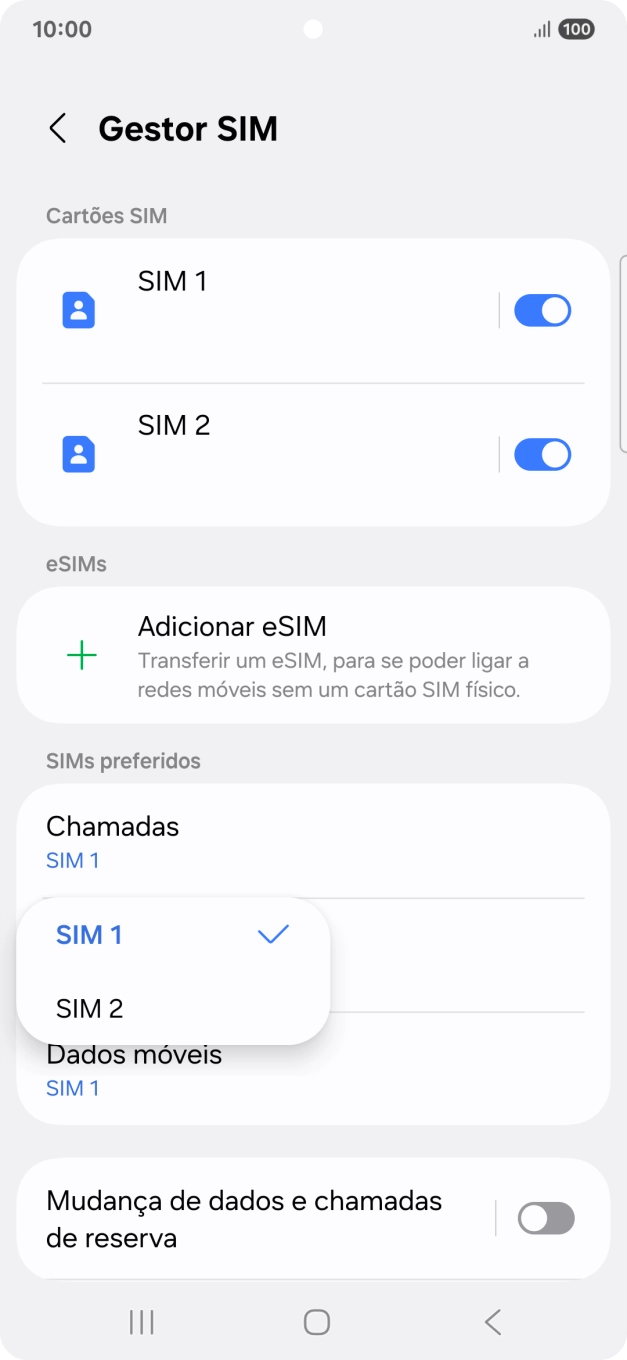 Prima o plano pretendido.