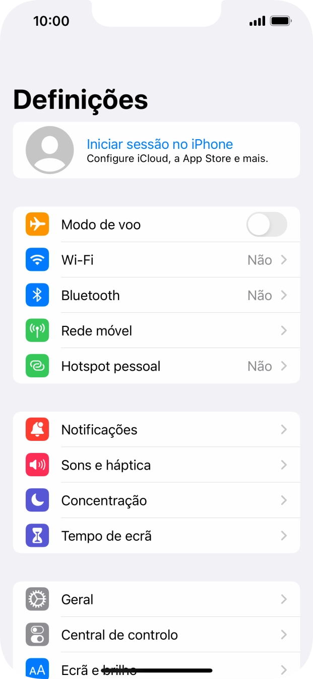 Prima Iniciar sessão no iPhone.