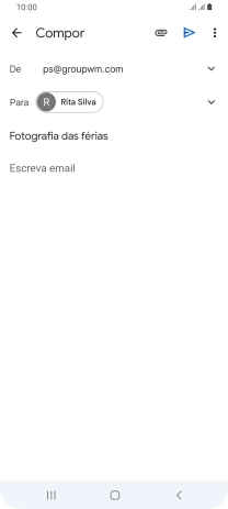 Prima o campo de escrita e escreva o texto do e-mail.