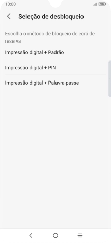 Prima o código de bloqueio do telefone pretendido e siga as indicações no ecrã para estabelecer um código de bloqueio adicional.