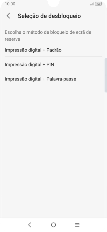 Prima o código de bloqueio do telefone pretendido e siga as indicações no ecrã para estabelecer um código de bloqueio adicional.