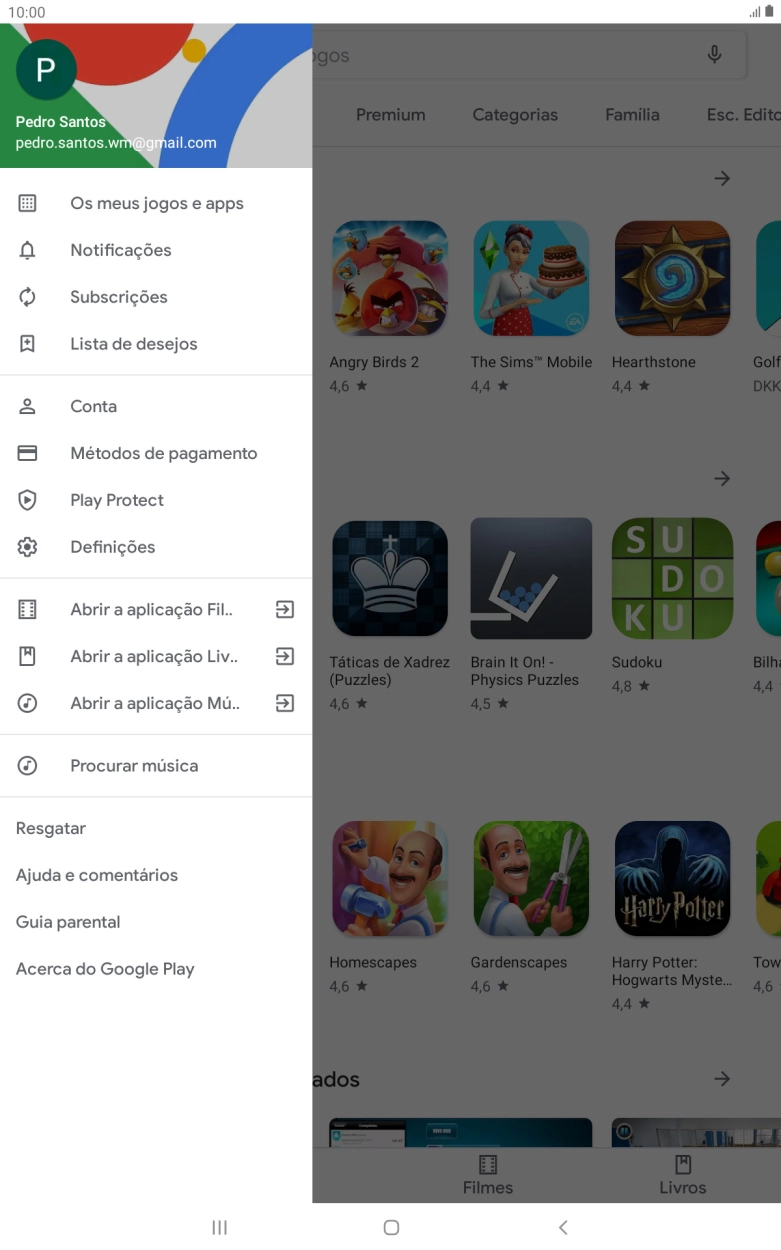 Prima Os meus jogos e apps.