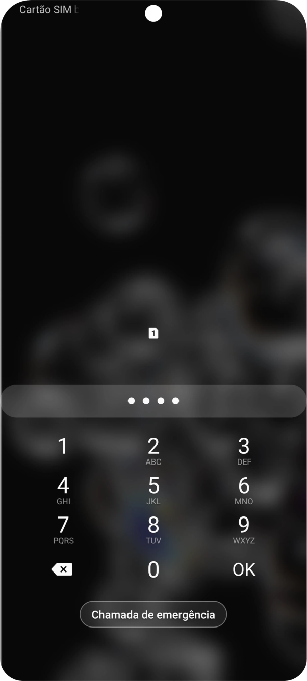 Se solicitado, deve introduzir o código PIN e premir OK.