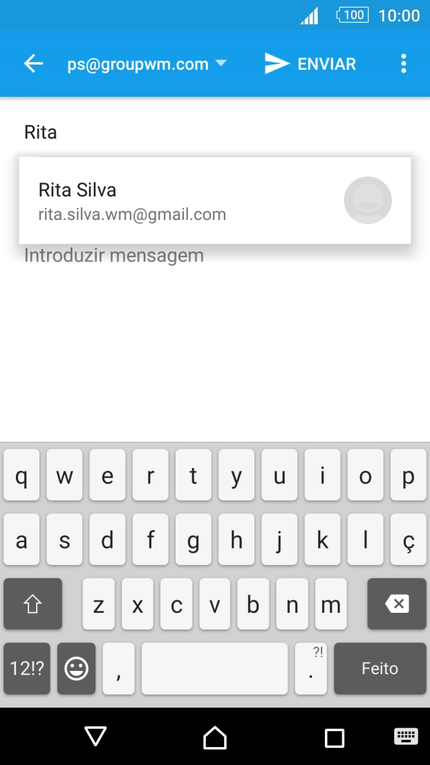 Prima o contacto pretendido.