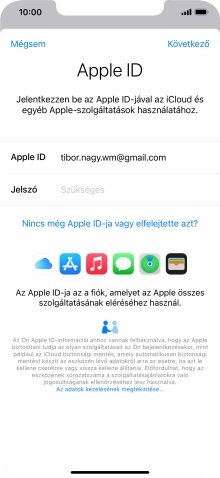 Kattints a „Jelszó” melletti mezőre, és írd be az Apple ID-d jelszavát.