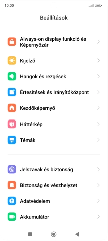 Válaszd a Jelszavak és biztonság lehetőséget.