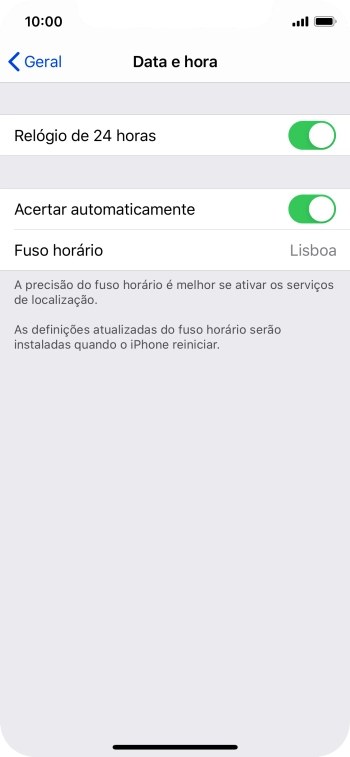 Para voltar ao ecrã inicial, deslize o dedo de baixo para cima a partir da base do ecrã.