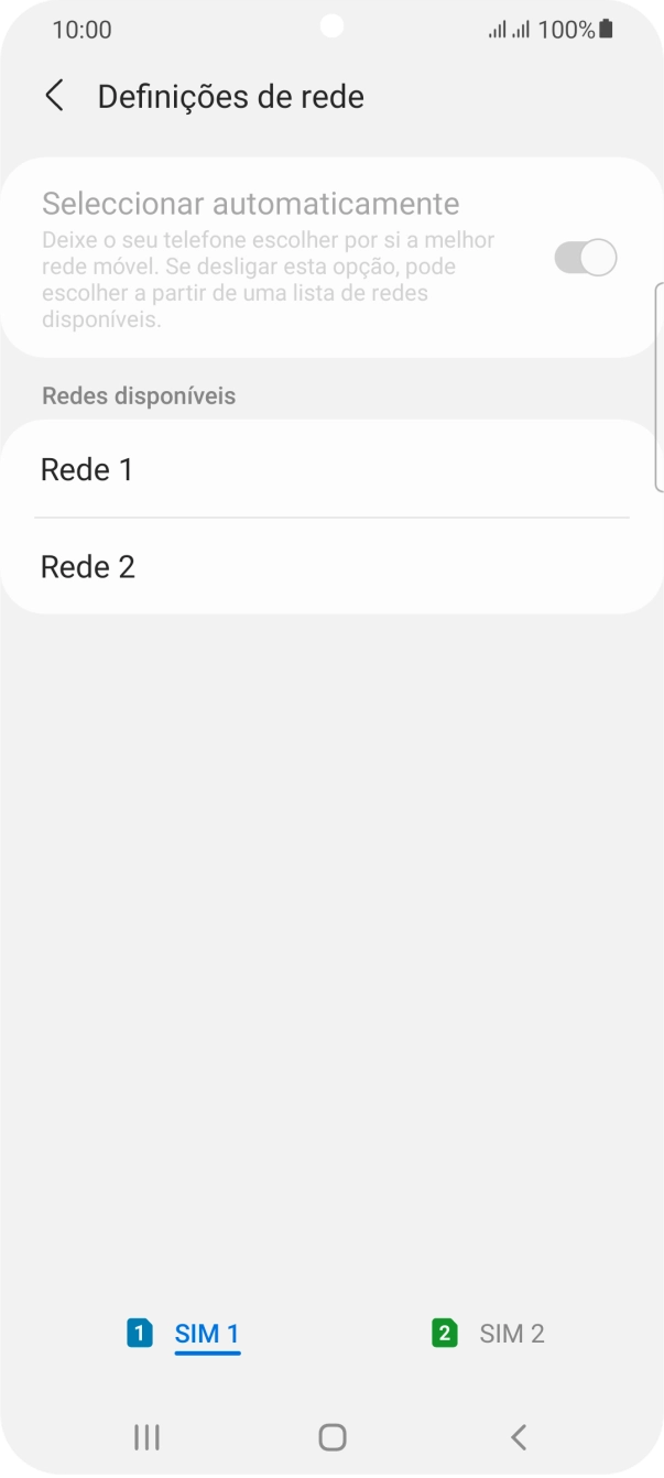 Prima a rede pretendida.