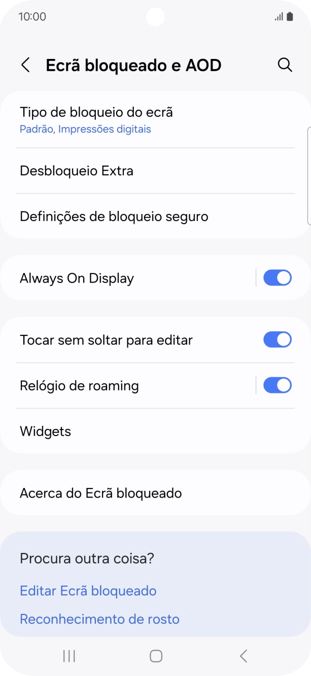 Prima Tipo de bloqueio do ecrã e introduza o código adicional de bloqueio do telefone que criou anteriormente.