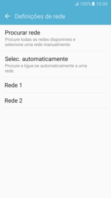 Prima a rede pretendida.