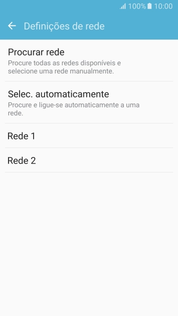 Prima a rede pretendida.
