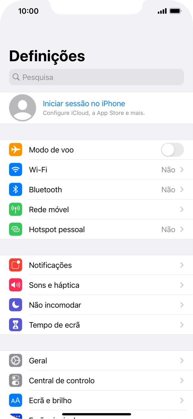 Prima Iniciar sessão no iPhone.