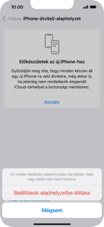 Válaszd a Beállítások alaphelyzetbe állítása lehetőséget.