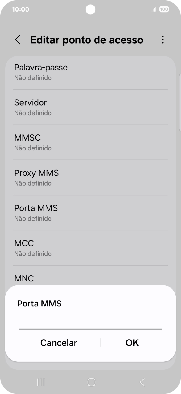 Introduza 80 e prima OK.