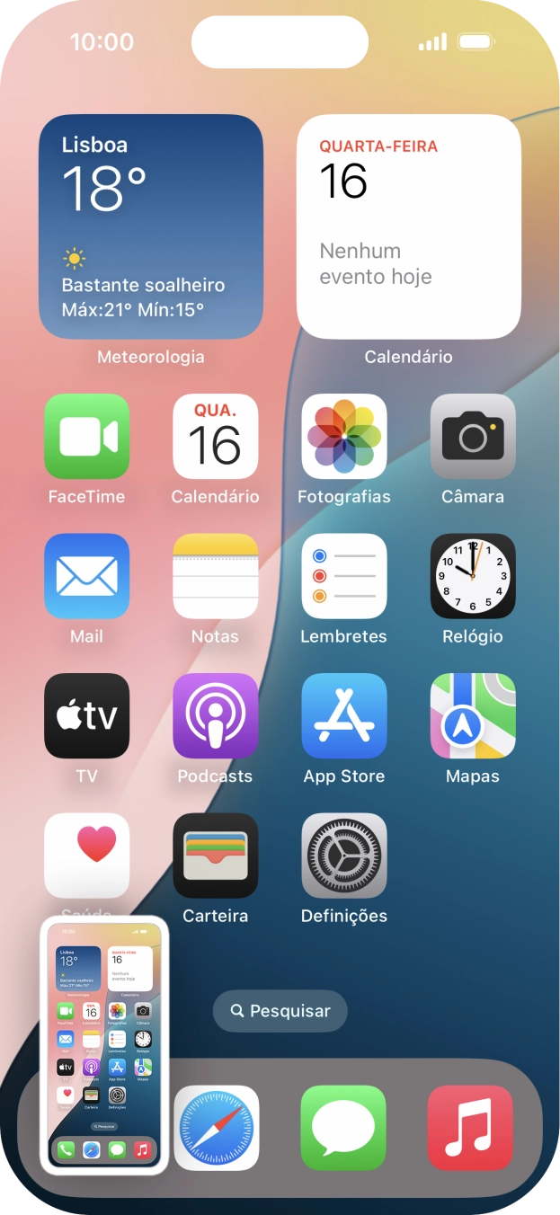 Para modificar a captura de ecrã prima a captura de ecrã e siga as indicações no ecrã para efetuar as modificações pretendidas.