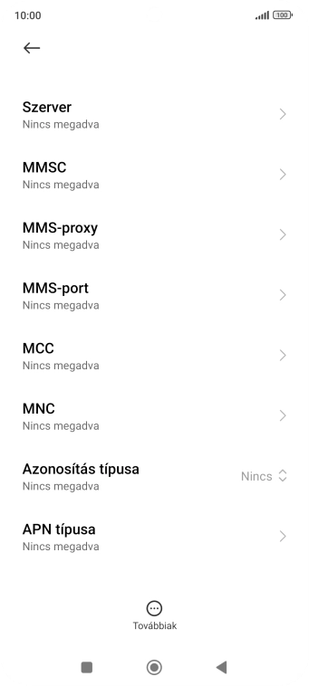 Válaszd az MMSC lehetőséget.