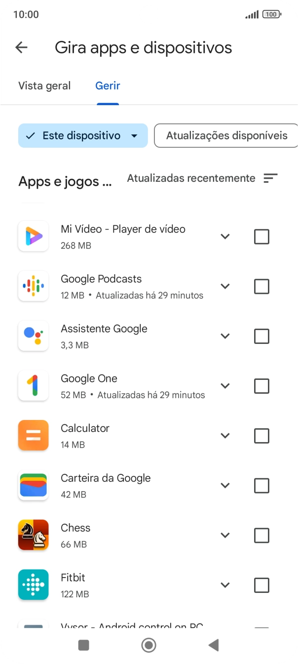 Prima a app pretendida.