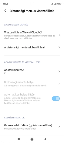 Válaszd az Összes adat törlése (gyári visszaállítás) lehetőséget.
