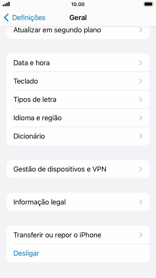 Prima Transferir ou repor o iPhone.