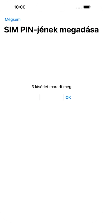 Amennyiben a SIM-kártyád zárolva van, írd be a PIN-kódodat, és válaszd az OK lehetőséget.