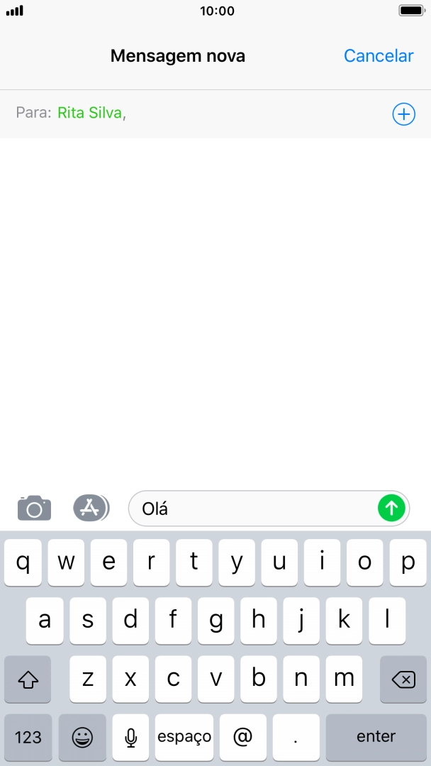 Prima o ícone para enviar.