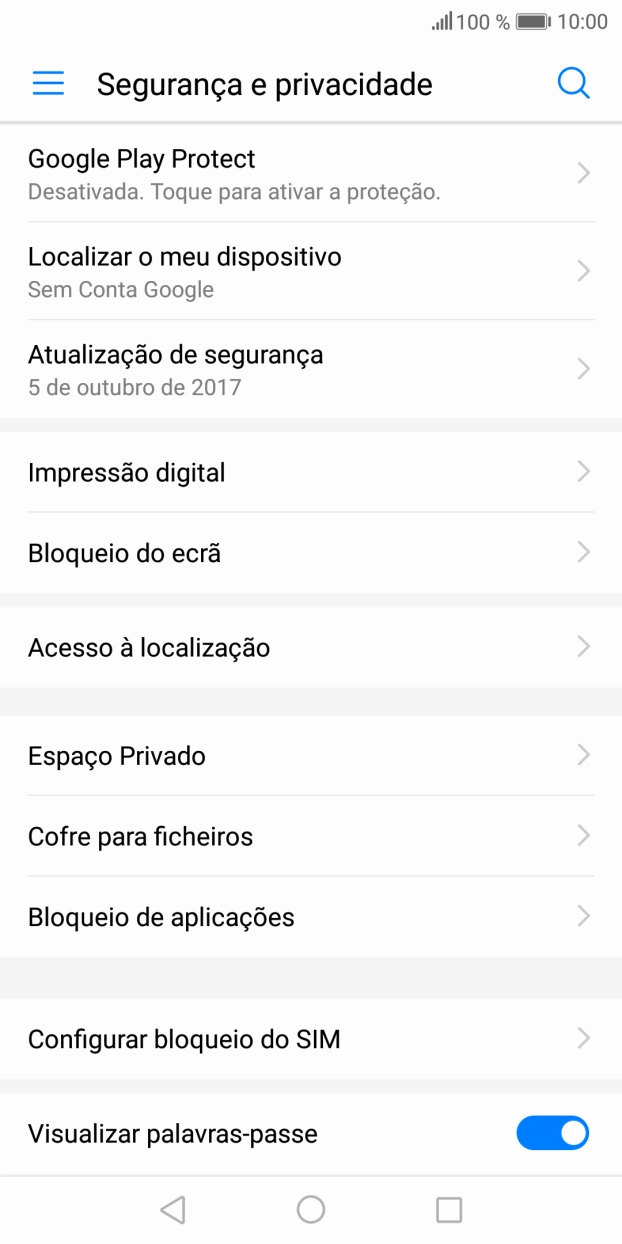Prima Configurar bloqueio do SIM.
