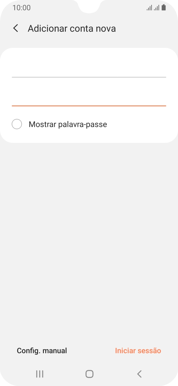 Prima Iniciar sessão.