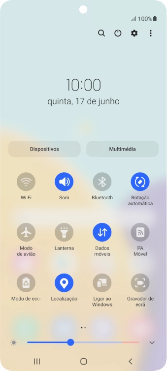 Prima o ícone de definições.
