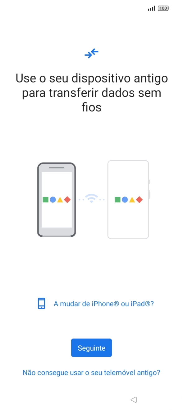 Siga as indicações no ecrã para transferir conteúdo de outro telefone.