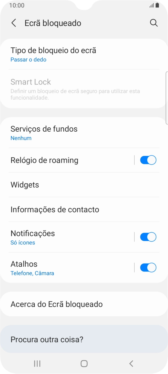 Prima Tipo de bloqueio do ecrã.