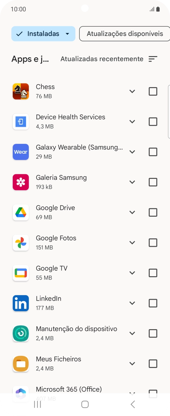 Prima a app pretendida.