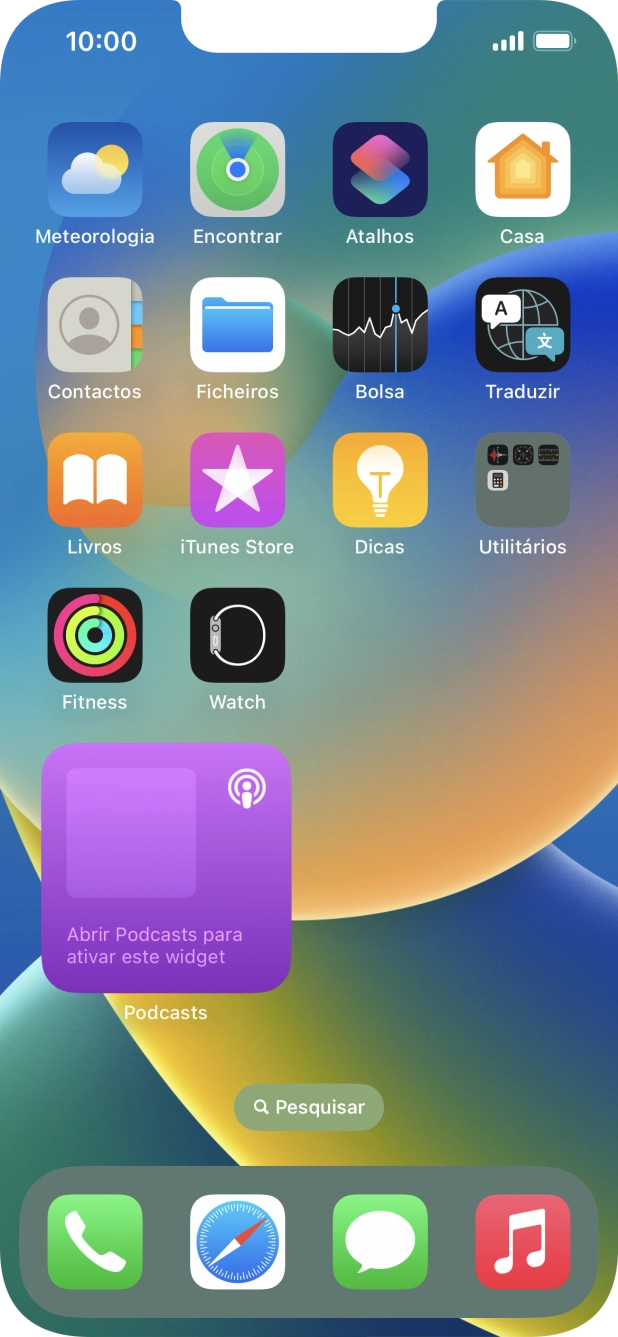 Se utilizar uma pilha de widgets: Deslize o dedo para cima ou para baixo na pilha para escolher o widget pretendido.