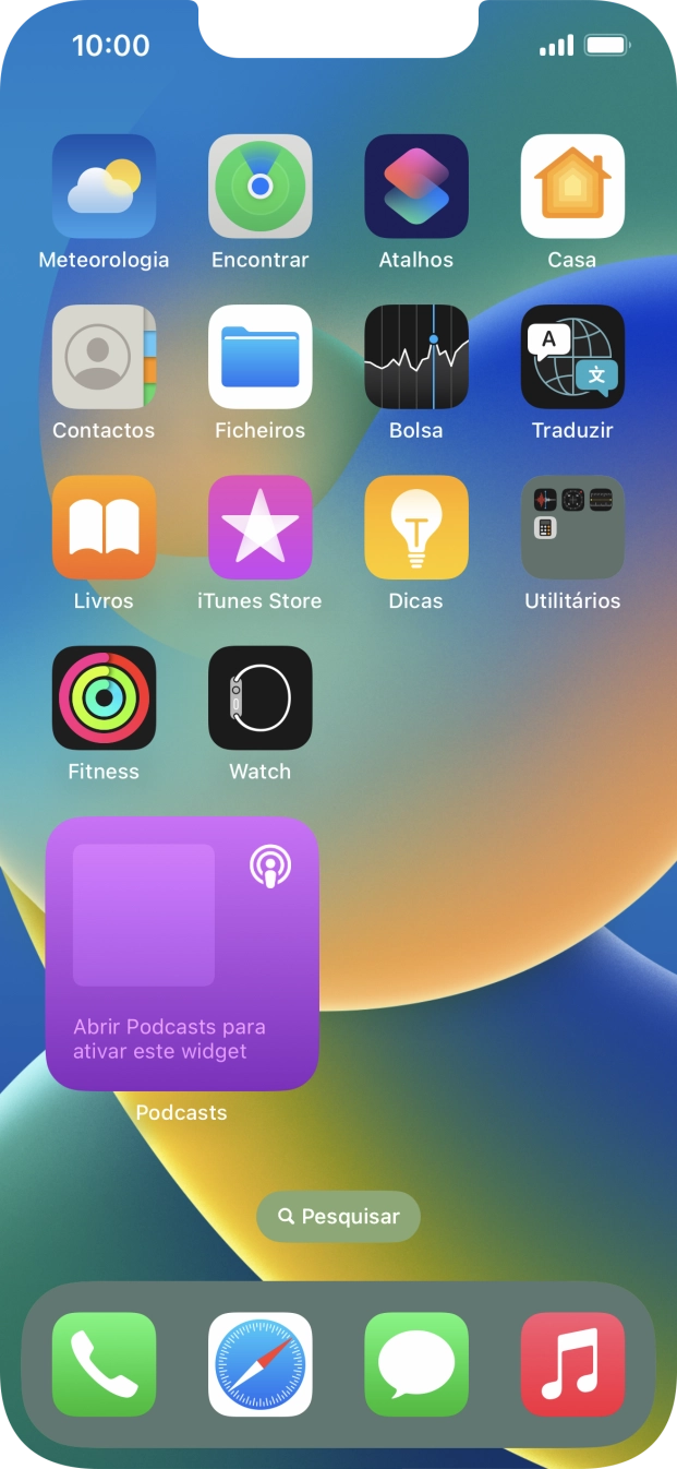 Se utilizar uma pilha de widgets: Deslize o dedo para cima ou para baixo na pilha para escolher o widget pretendido.