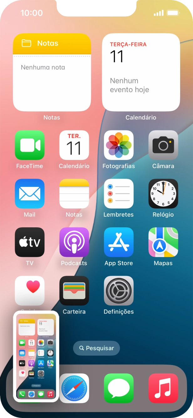 Para modificar a captura de ecrã prima a captura de ecrã e siga as indicações no ecrã para efetuar as modificações pretendidas.