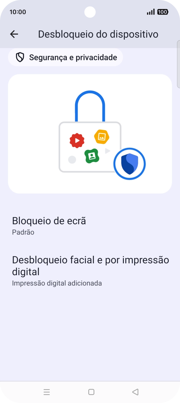Prima Bloqueio de ecrã e introduza o código adicional de bloqueio do telefone que criou anteriormente.