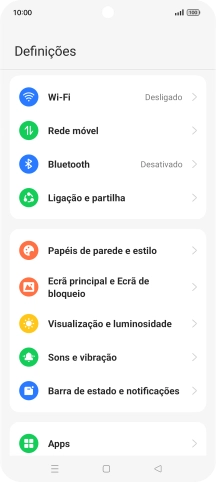 Prima Barra de estado e notificações.