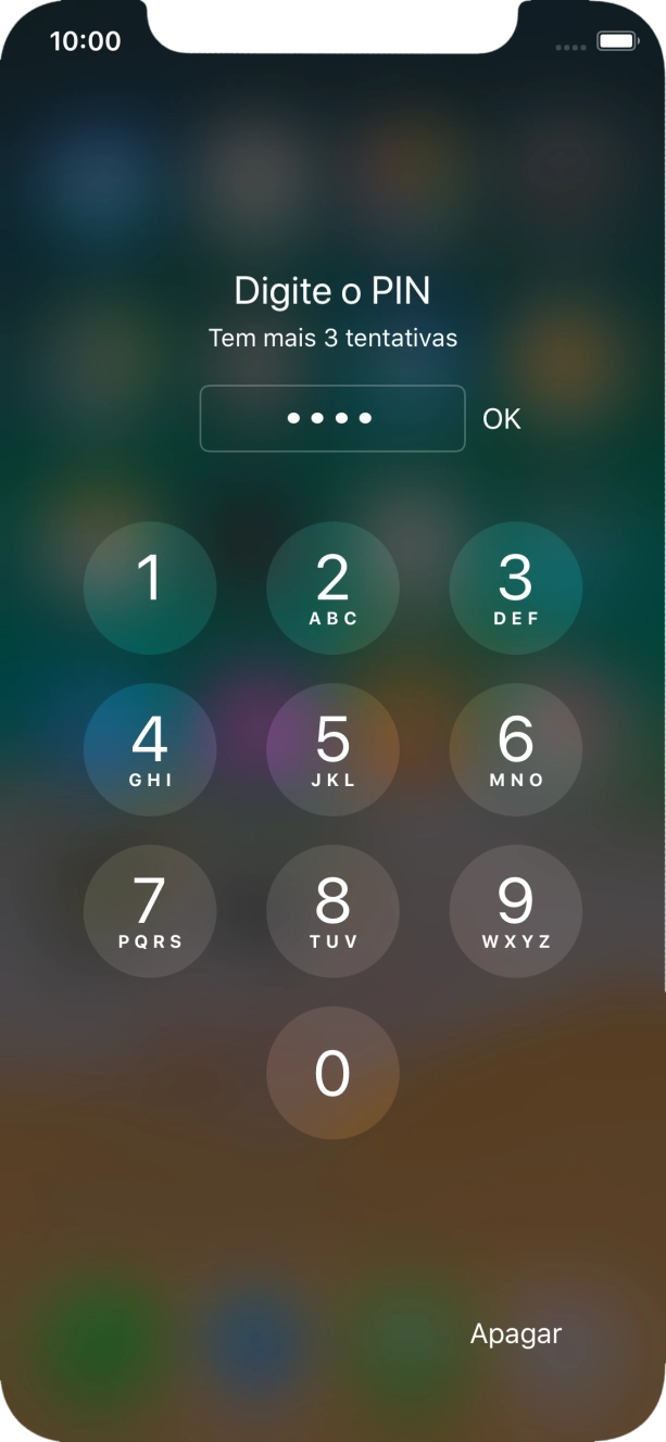 Introduza o seu código PIN e prima OK.