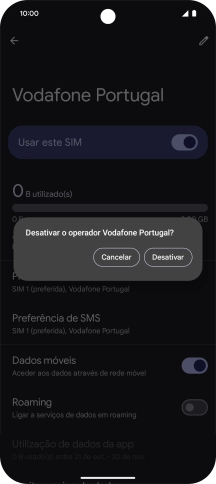 Se desativar a utilização do plano, deve premir Desativar.