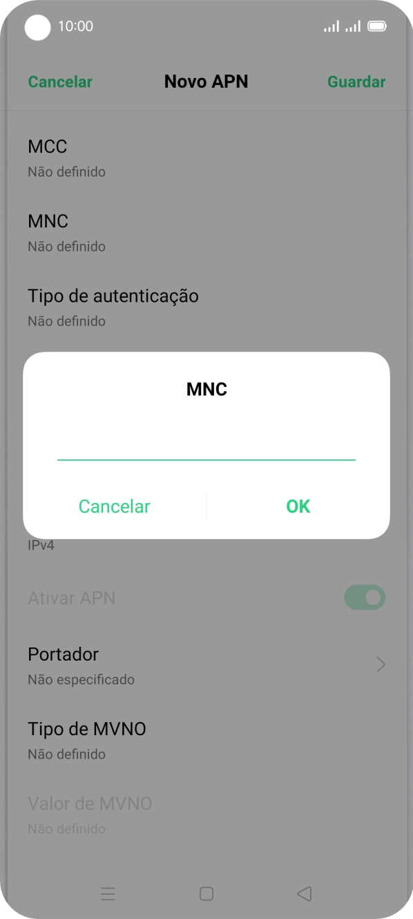 Introduza 01 e prima OK.