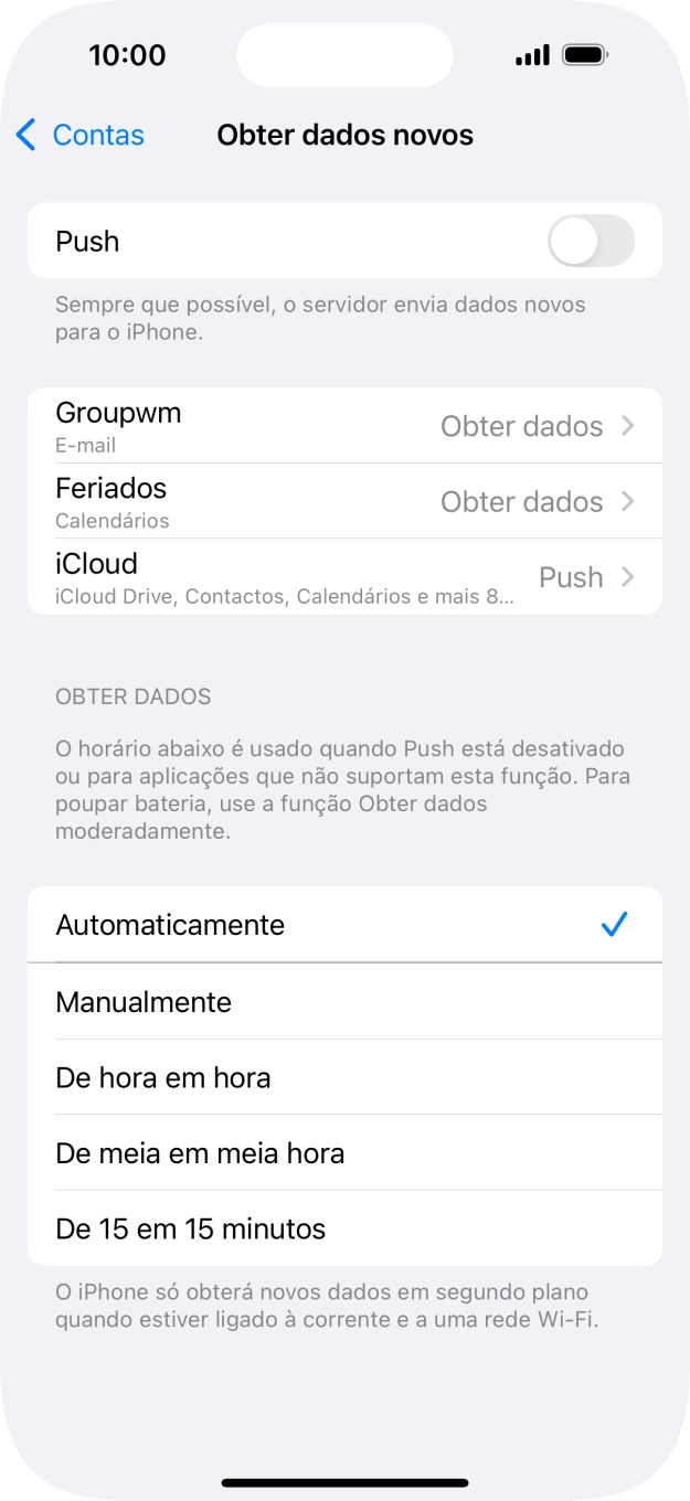 Se desativar a função, prima a definição pretendida.