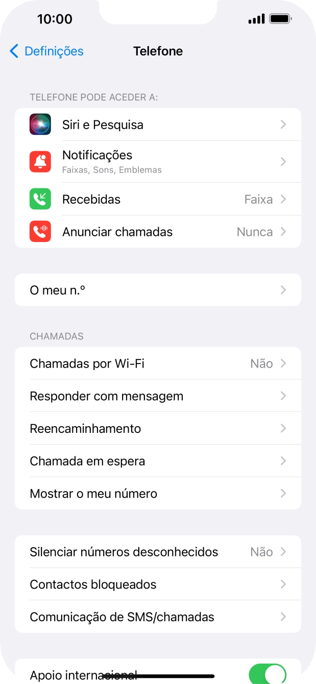 Prima Mostrar o meu número.