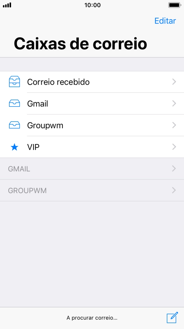 Prima a conta de e-mail pretendida.