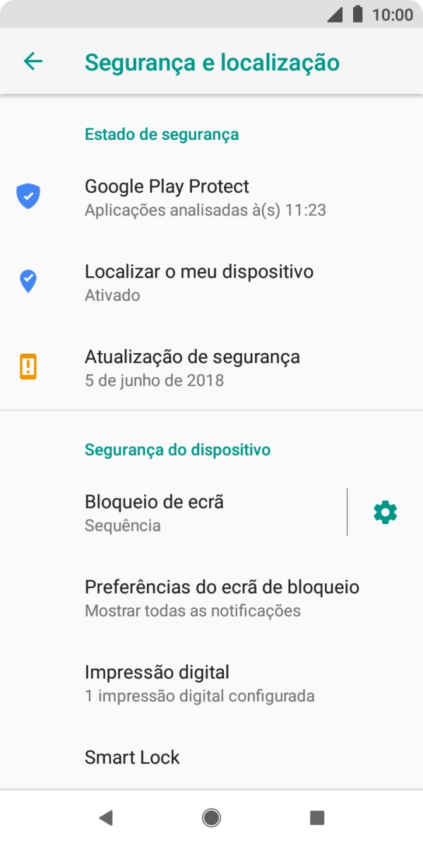 Prima Bloqueio de ecrão e introduza o código de bloqueio do telefone atual.