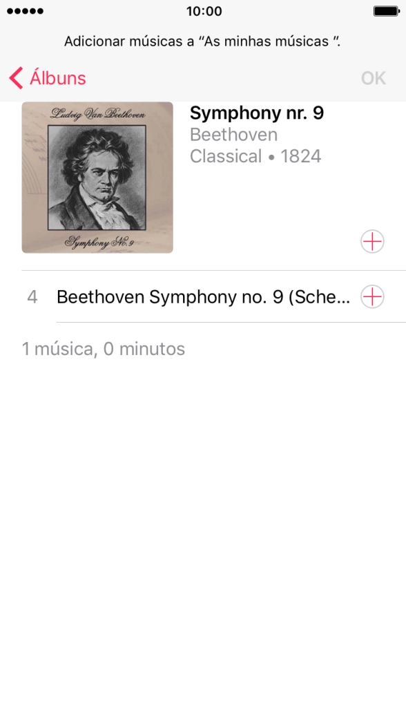 Vá até à categoria pretendida e prima o ficheiro de música pretendido.